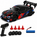 RC Racing Drift Car, 2.4GHz Controller, Extra Wheels & Cones, LED Lights & Rechargeable Battery for Kids