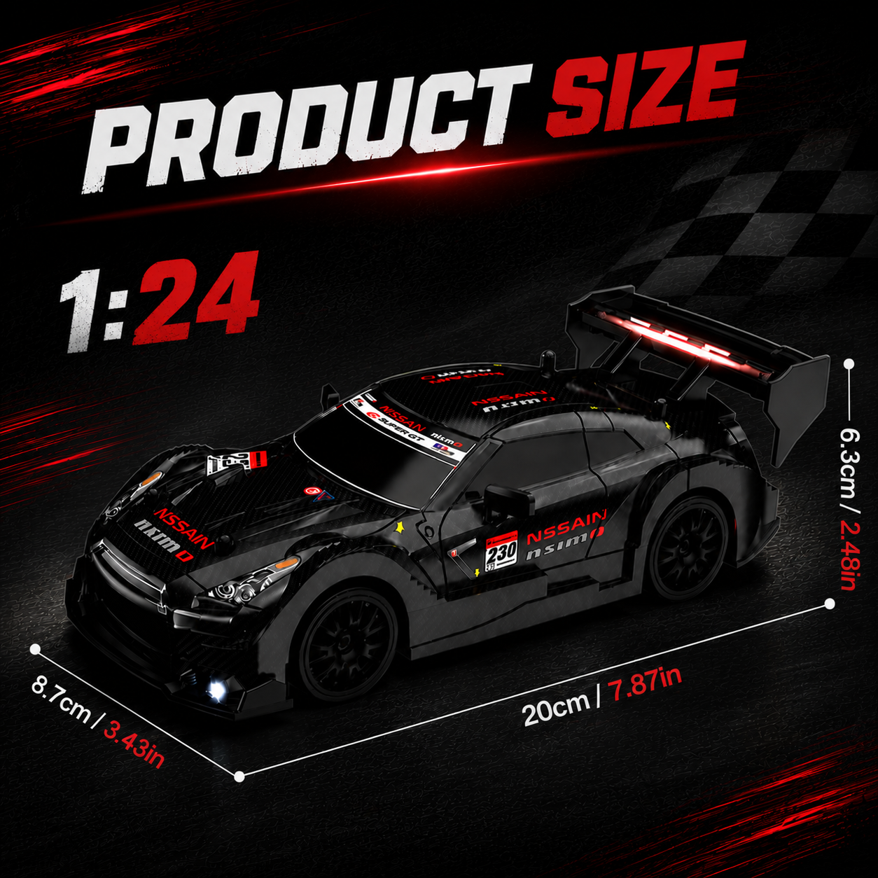 🏁 Remote Control Drift Car with Racing & Drift Tire Set, 4WD High-Speed RC Car, LED Lights & Rechargeable Battery for Kids
