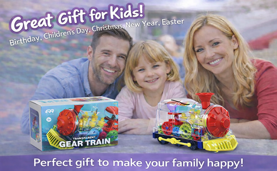 Light Up Transparent Gear Train Toy for Kids, Musical LED Crawling & Tummy Time Baby Toy
