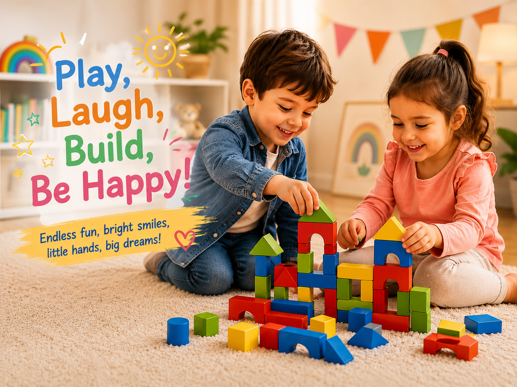 82 PCS Wooden Building Blocks Set for Kids – Colorful Educational Stacking & Creative Learning Toy