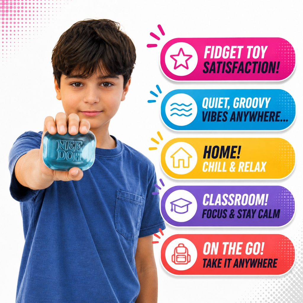 NeeDoh Nice Cube Squishy Toy - Super Solid Stress Relief Cube
