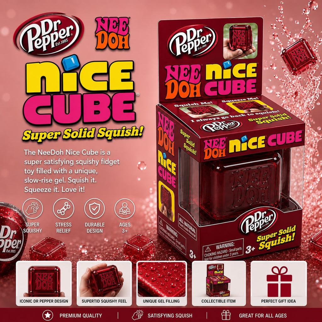Needoh Cherry Red Nice Cube Squishy Stress Relief Sensory Fidget Toy