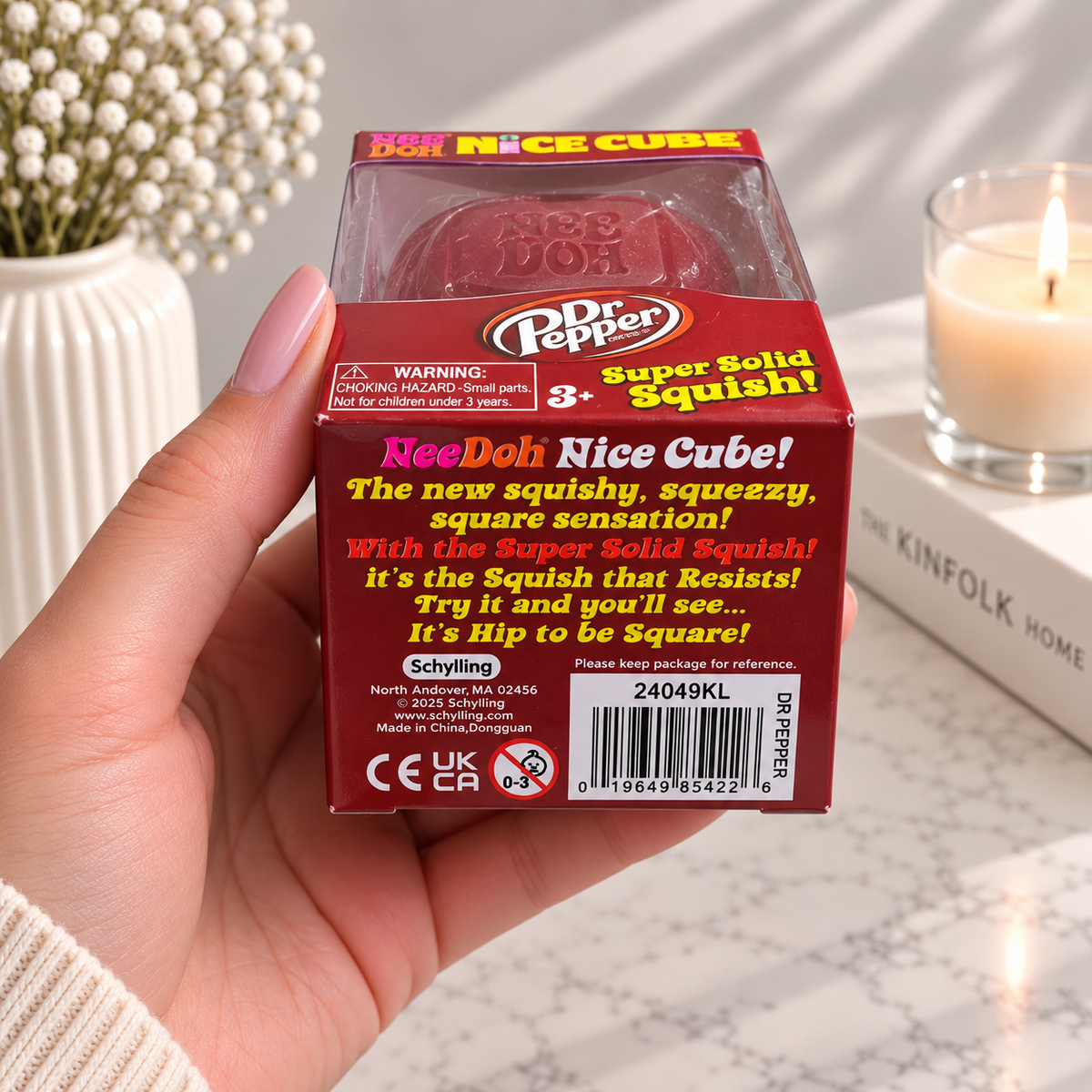 Needoh Cherry Red Nice Cube Squishy Stress Relief Sensory Fidget Toy