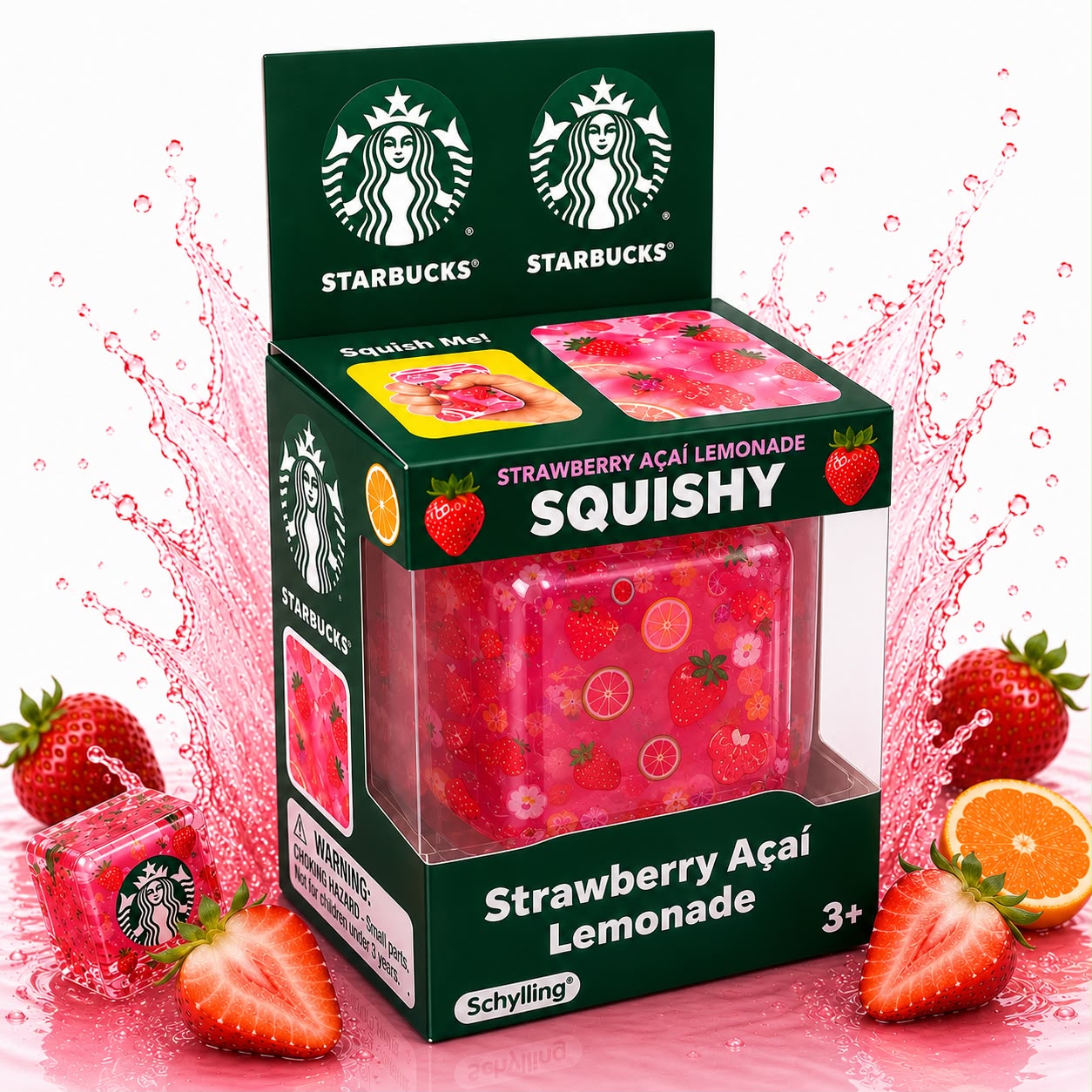 Needoh Strawberry Squishy Stress Relief Sensory Fidget Toy Fruit Style
