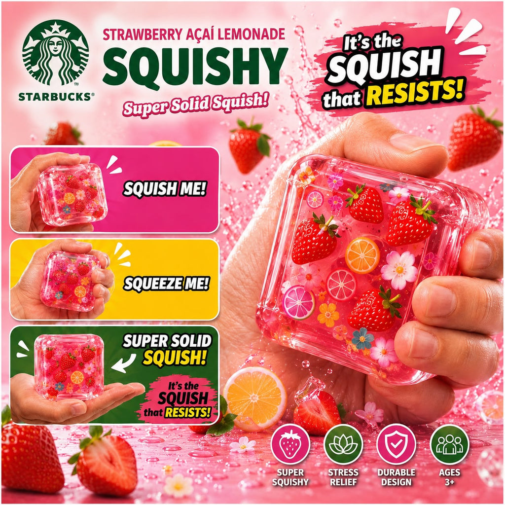 Needoh Strawberry Squishy Stress Relief Sensory Fidget Toy Fruit Style