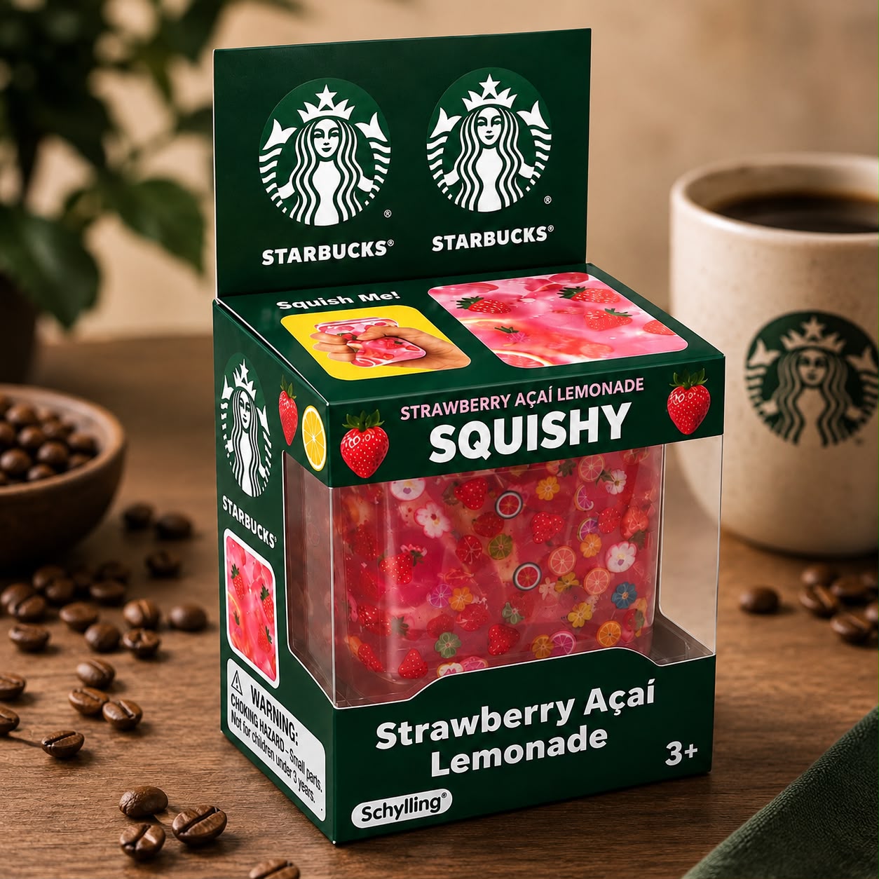 Needoh Strawberry Squishy Stress Relief Sensory Fidget Toy Fruit Style