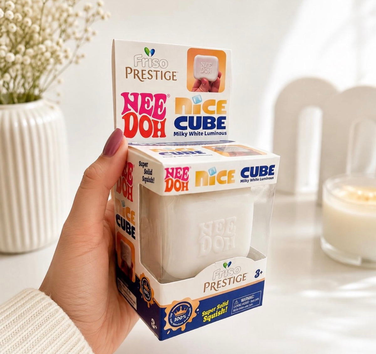 Nice Cube Milky White Luminous Super Solid Squishy Toy