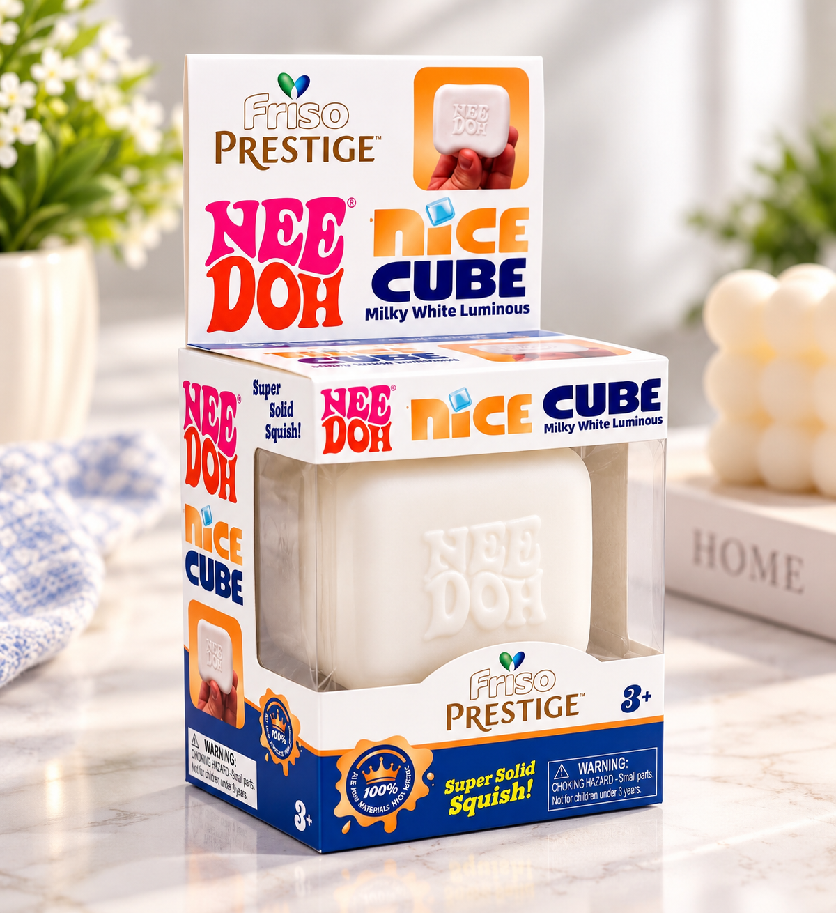 Nice Cube Milky White Luminous Super Solid Squishy Toy