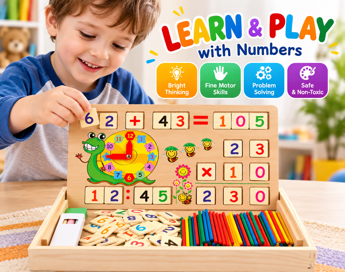 Montessori Wooden Math Learning Toy Set for Kids