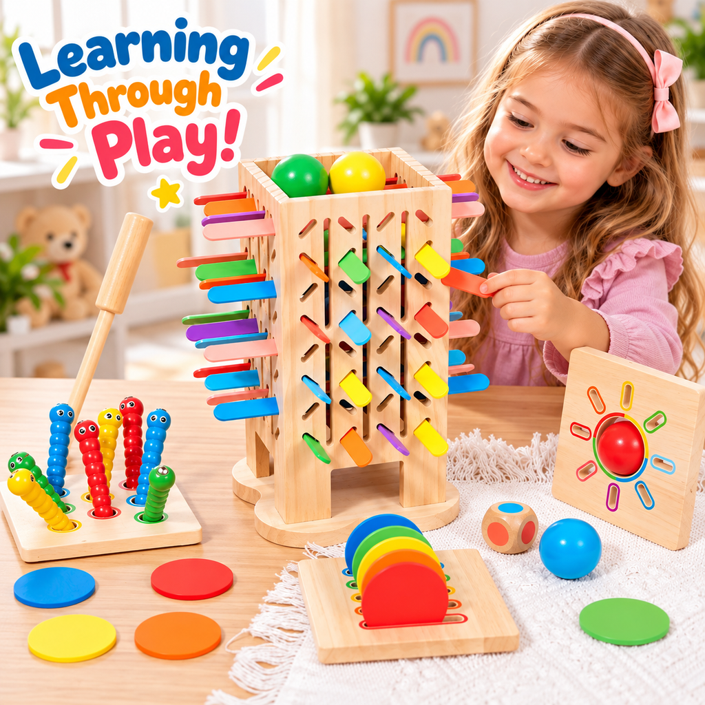 5-in-1 Montessori Wooden Stick Game for Kids