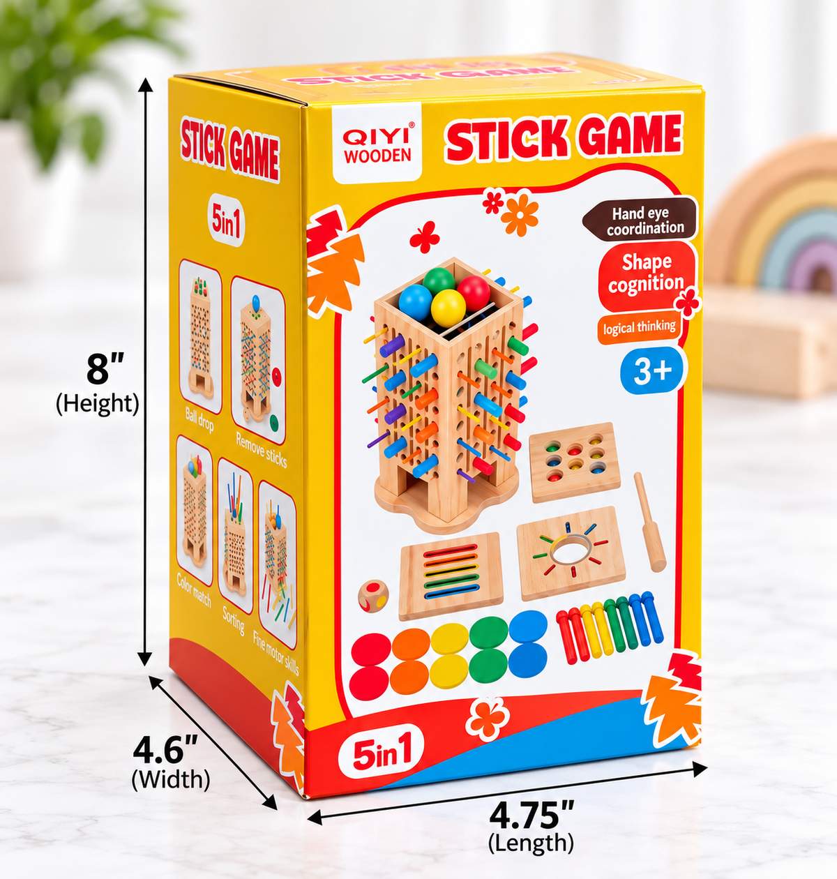 5-in-1 Montessori Wooden Stick Game for Kids