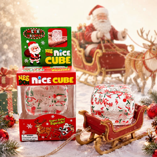 Christmas Clear Squishy Cube 🎄 Holiday Candy Cane Design | Super Solid Stress Relief Toy | Limited Stock
