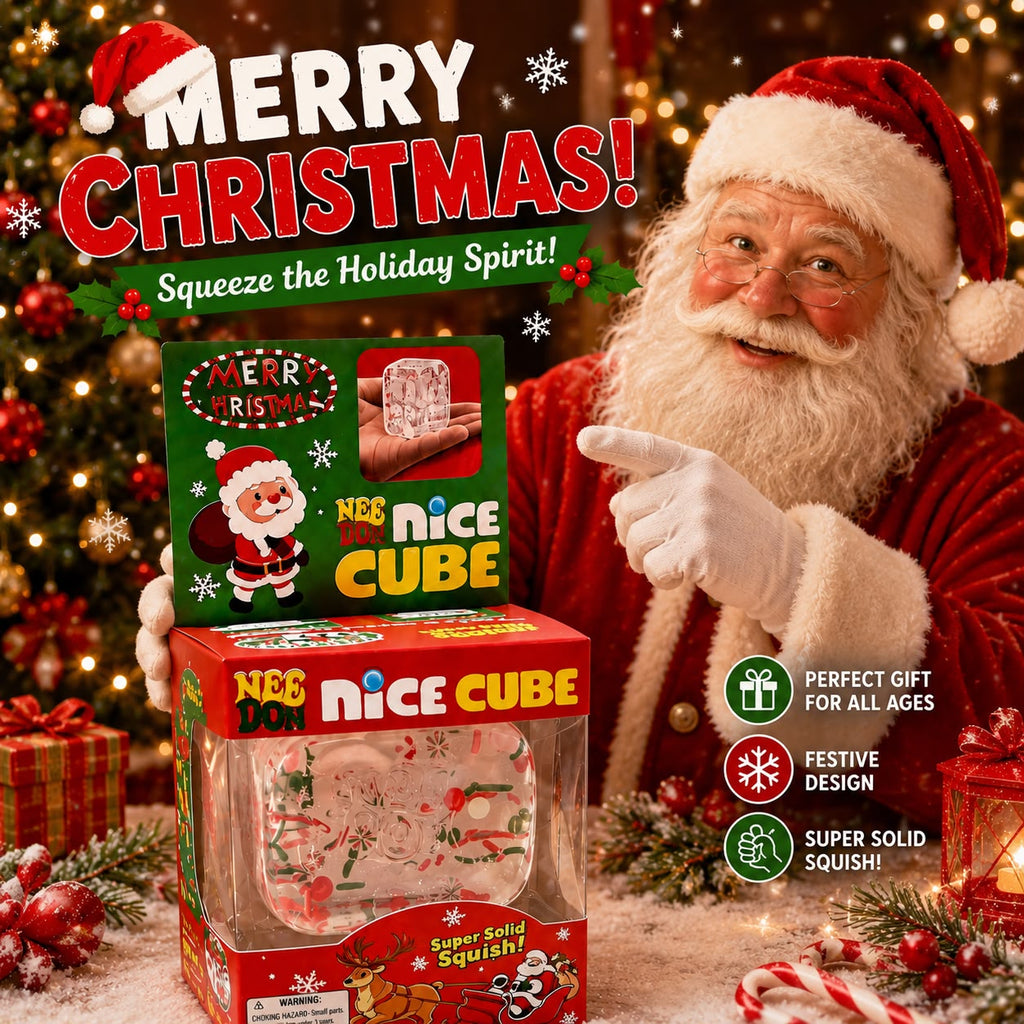 Christmas Clear Squishy Cube 🎄 Holiday Candy Cane Design | Super Solid Stress Relief Toy | Limited Stock