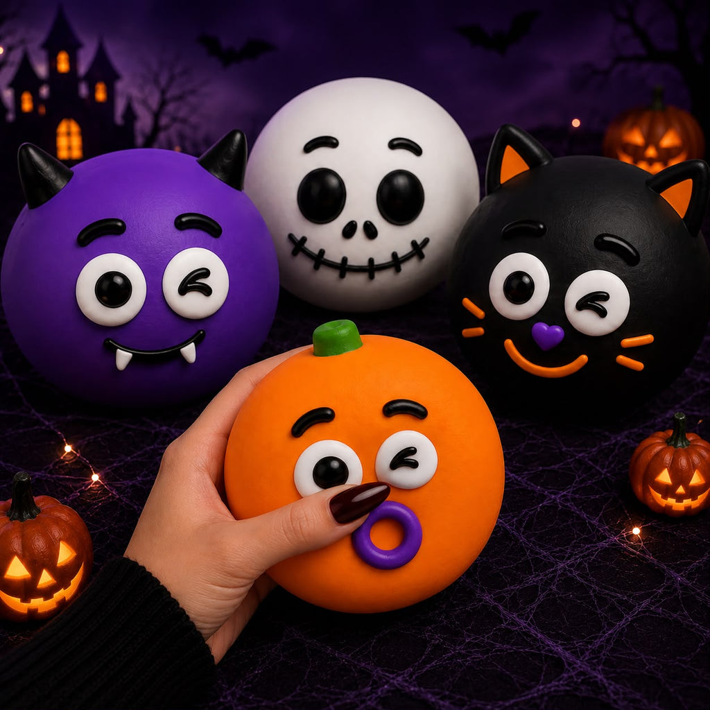 Halloween Squishy Toys – 4 Spooky Styles | Slow Rising Stress Relief Toy | DIY Face Expressions