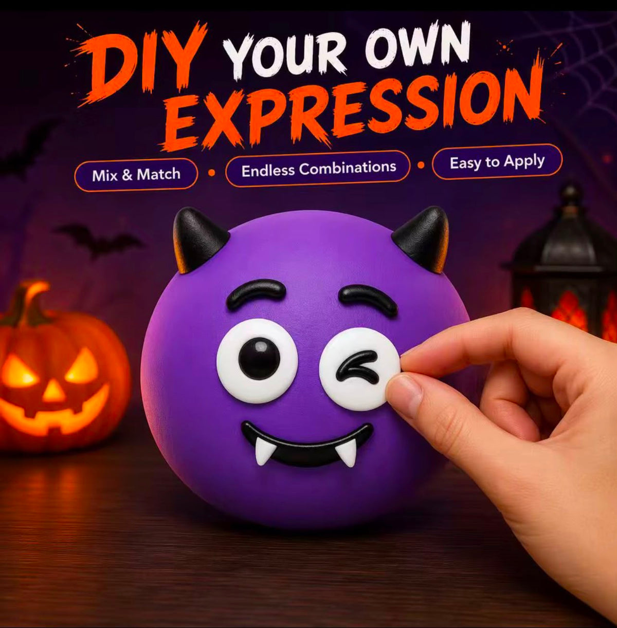 Halloween Squishy Toys – 4 Spooky Styles | Slow Rising Stress Relief Toy | DIY Face Expressions