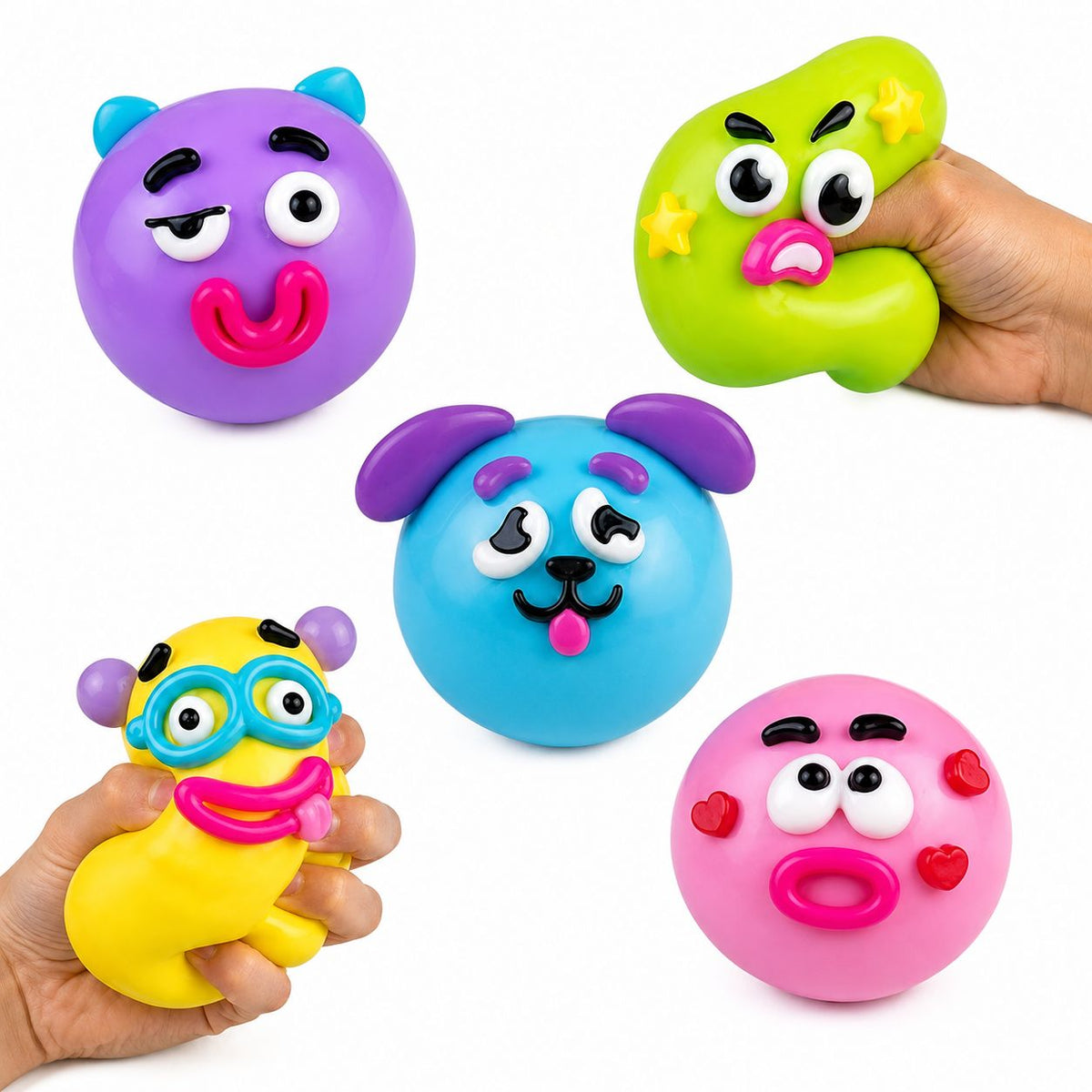 Squishy Smooshers Funny Face Stress Relief Sensory Toy