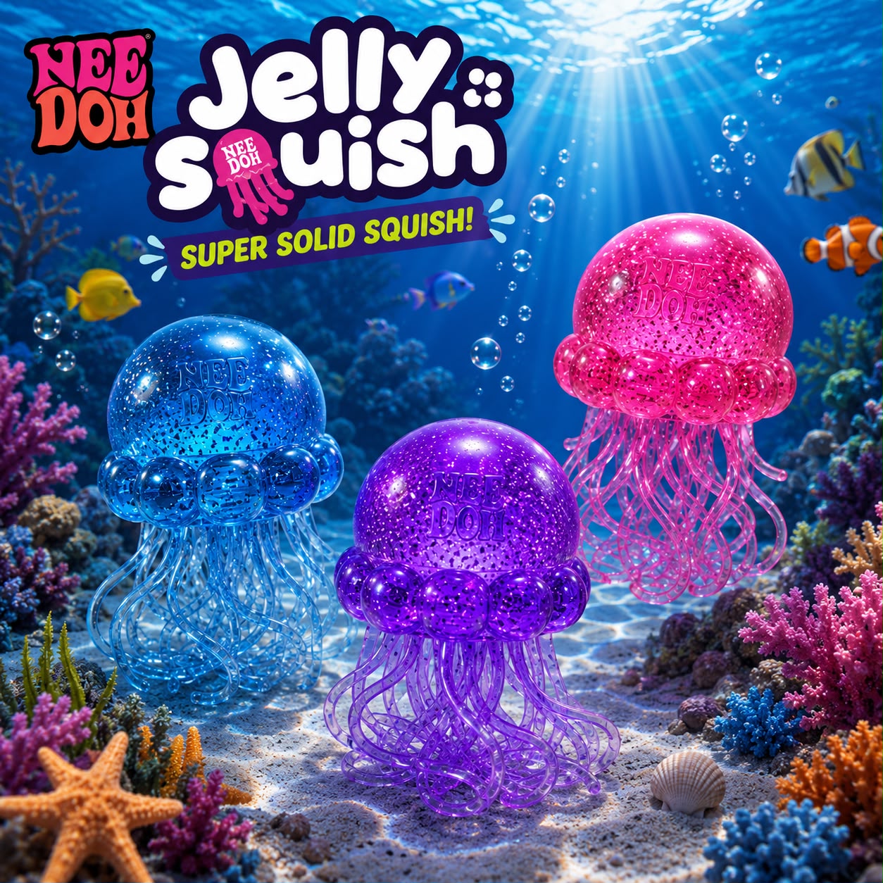 Nee Doh Jelly Squish Super Solid Squishy Toy Stress Relief Sensory Fidget