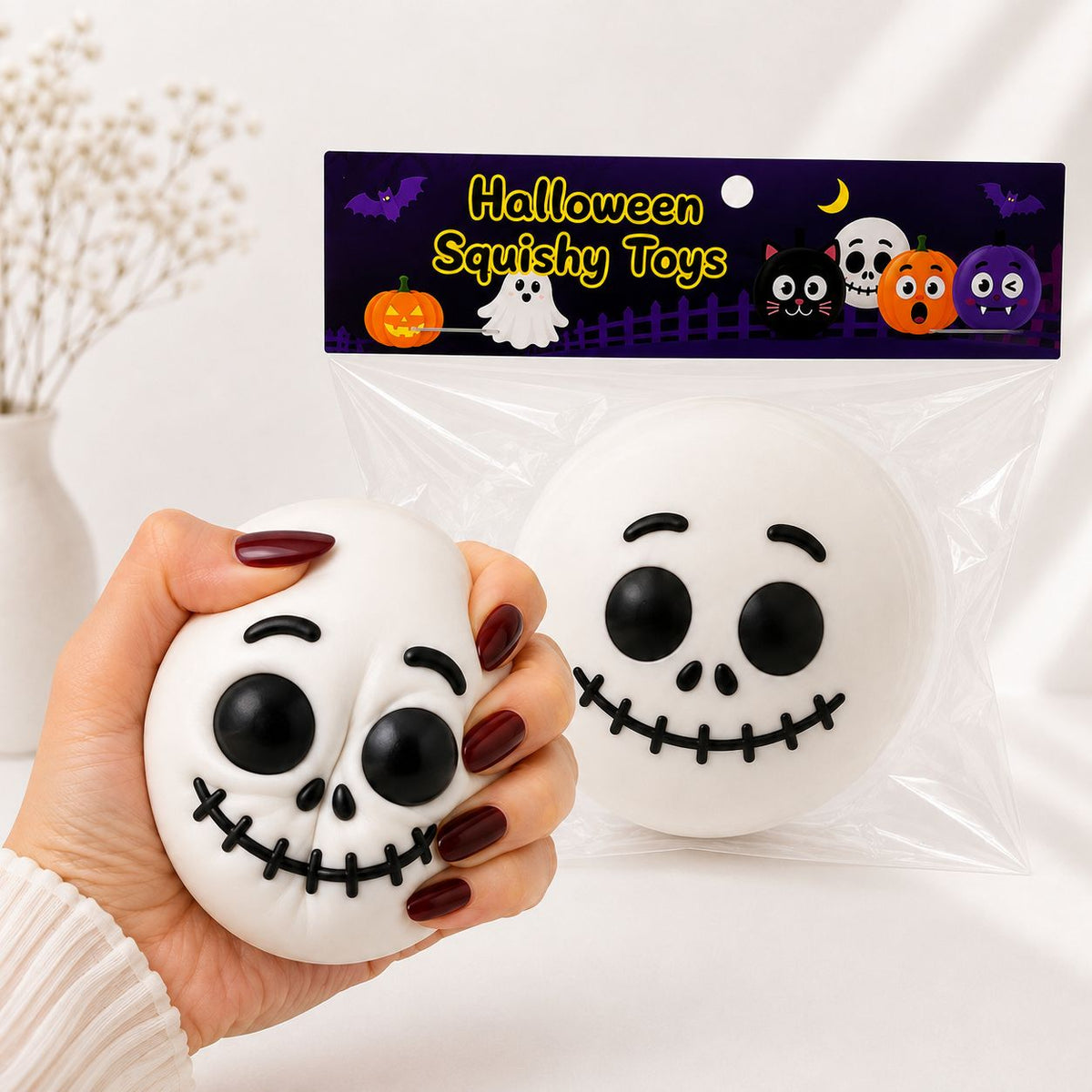 Halloween Squishy Toys – 4 Spooky Styles | Slow Rising Stress Relief Toy | DIY Face Expressions
