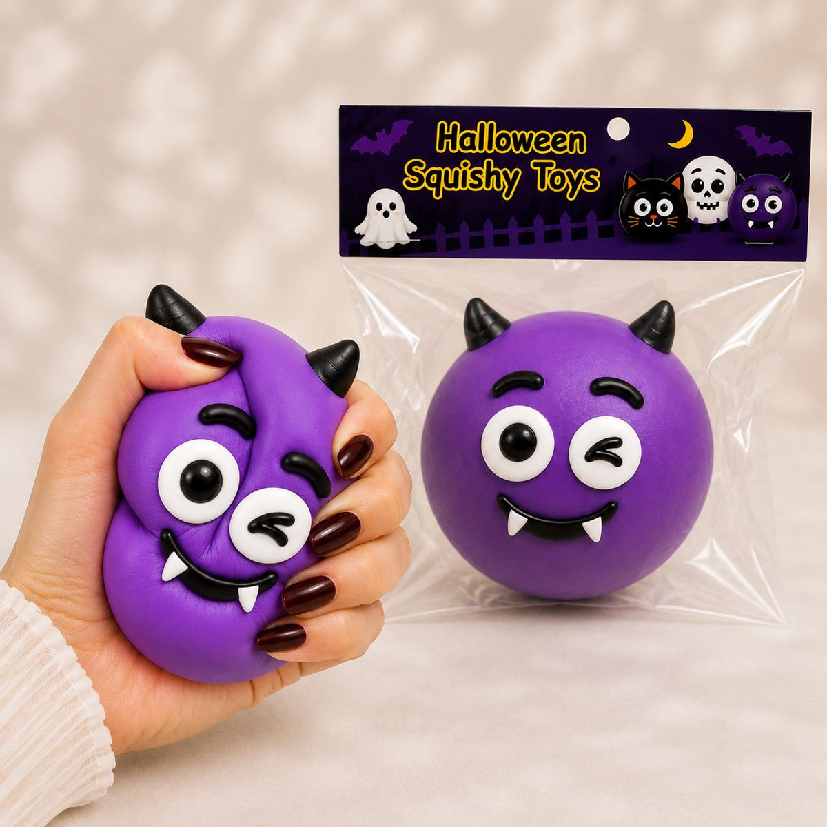 Halloween Squishy Toys – 4 Spooky Styles | Slow Rising Stress Relief Toy | DIY Face Expressions