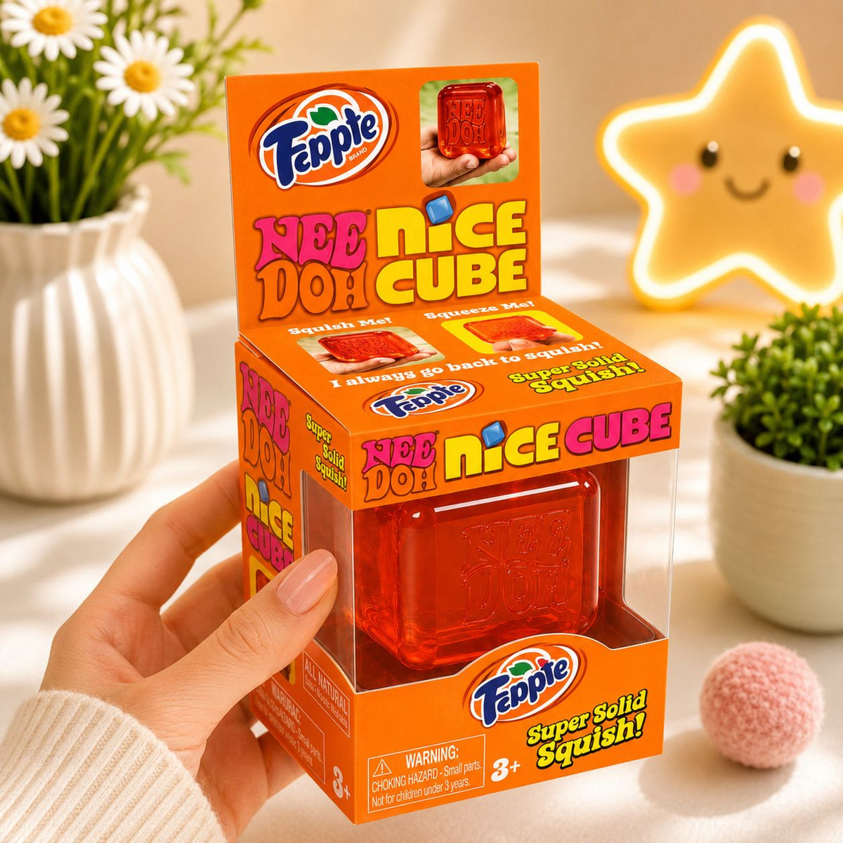 Needoh Orange Nice Cube Squishy Stress Relief Sensory Fidget Toy