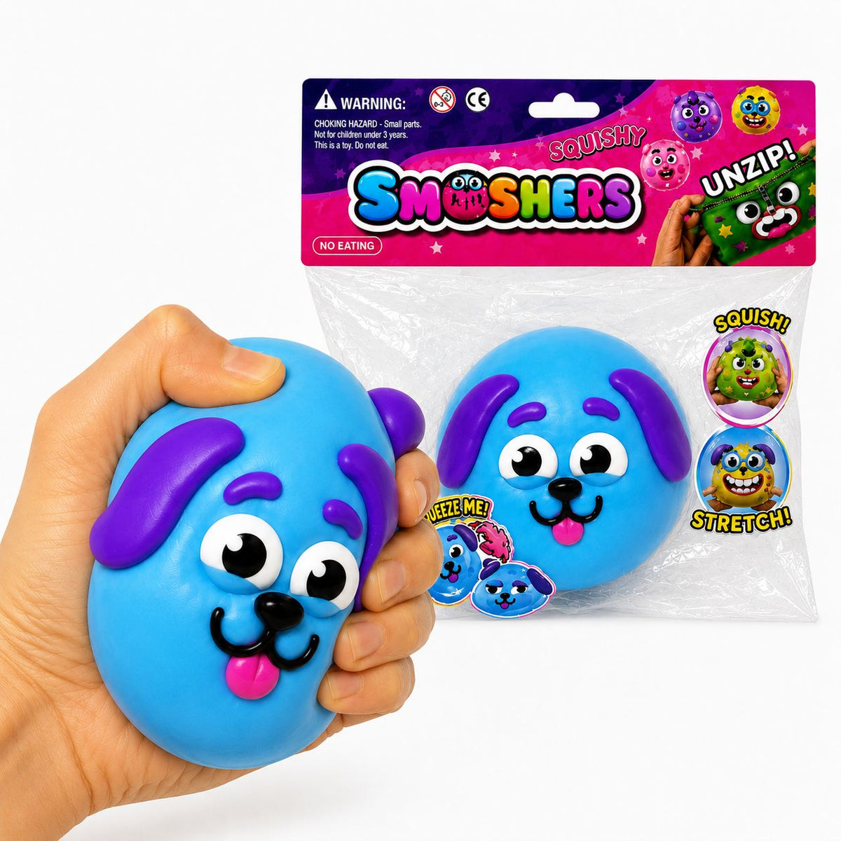 Squishy Smooshers Funny Face Stress Relief Sensory Toy