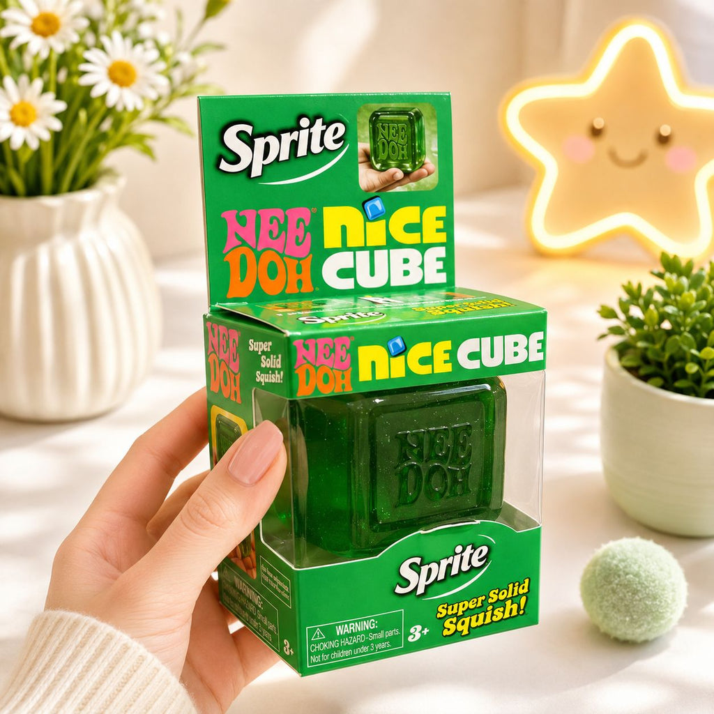 Needoh Nice Cube Green Squishy Stress Relief Fidget Toy Soda Style