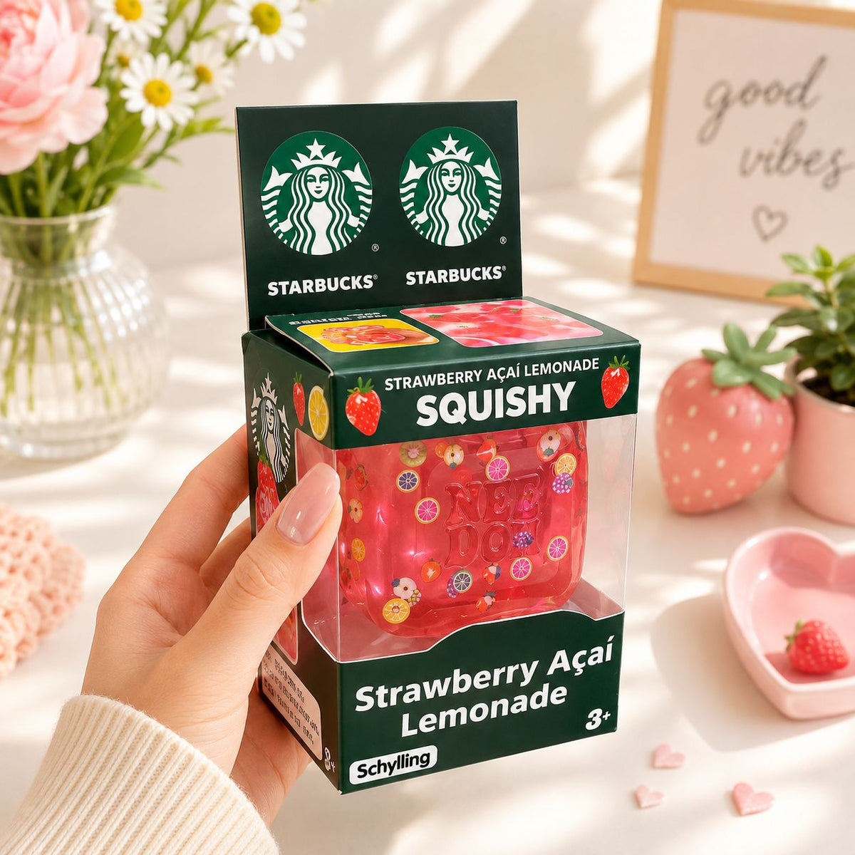 Needoh Strawberry Squishy Stress Relief Sensory Fidget Toy Fruit Style