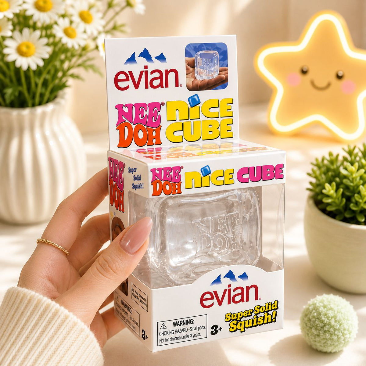 Needoh Clear Nice Cube Squishy Stress Relief Sensory Fidget Toy