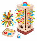 Wooden Stick Pulling Game for Toddlers – Montessori Fine Motor Skills Educational Toy with Color Matching & Dice Game
