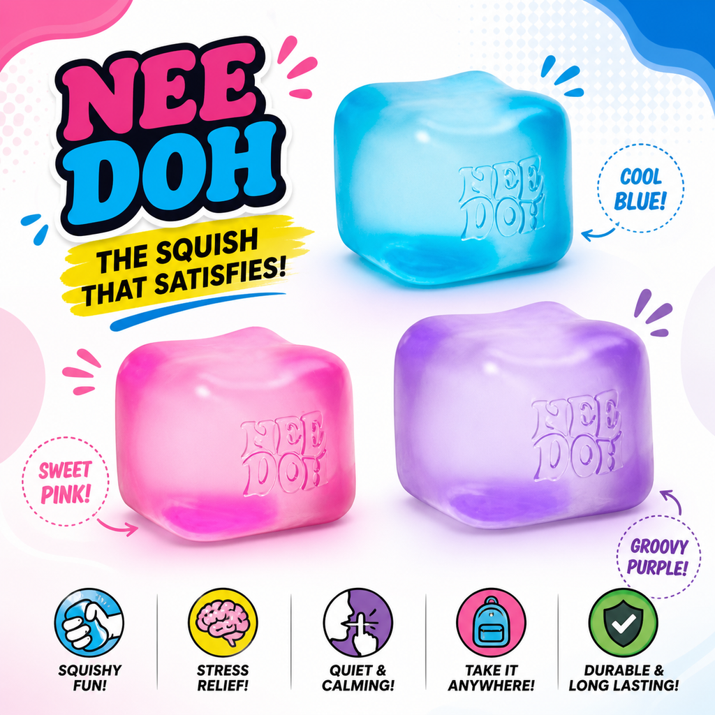 NeeDoh Nice Cube Squishy Toy - Super Solid Stress Relief Cube