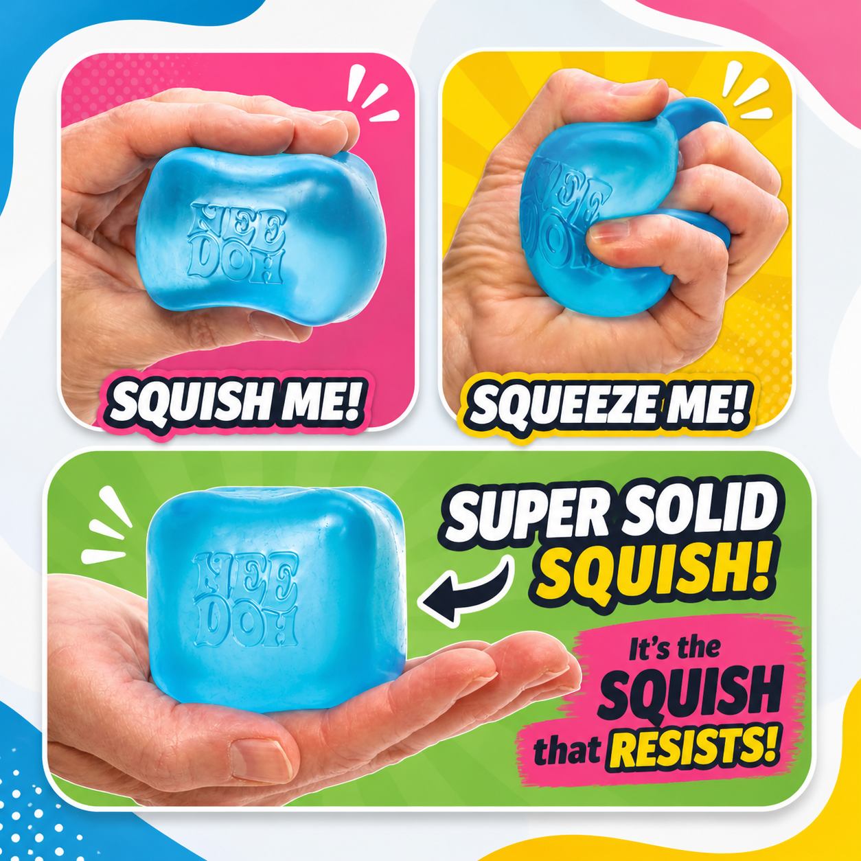 NeeDoh Nice Cube Squishy Toy - Super Solid Stress Relief Cube