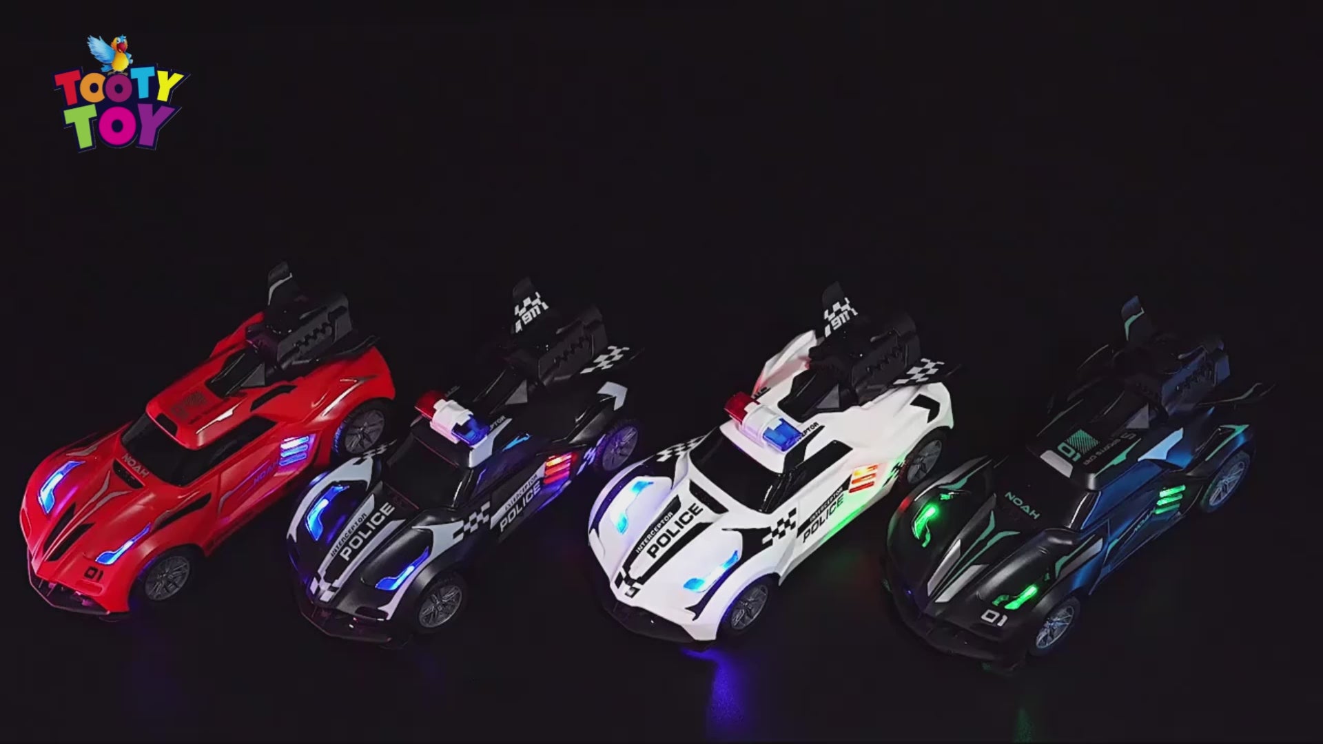 Remote Control Police Car Toy with Smoke Effect & LED Lights, Fast Rechargeable RC Car for Kids